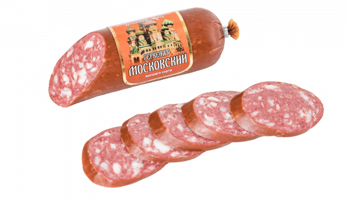 КОЛБАСА ВАРЕНО-КОПЧЕНАЯ “СЕРВЕЛАТ МОСКОВСКИЙ”