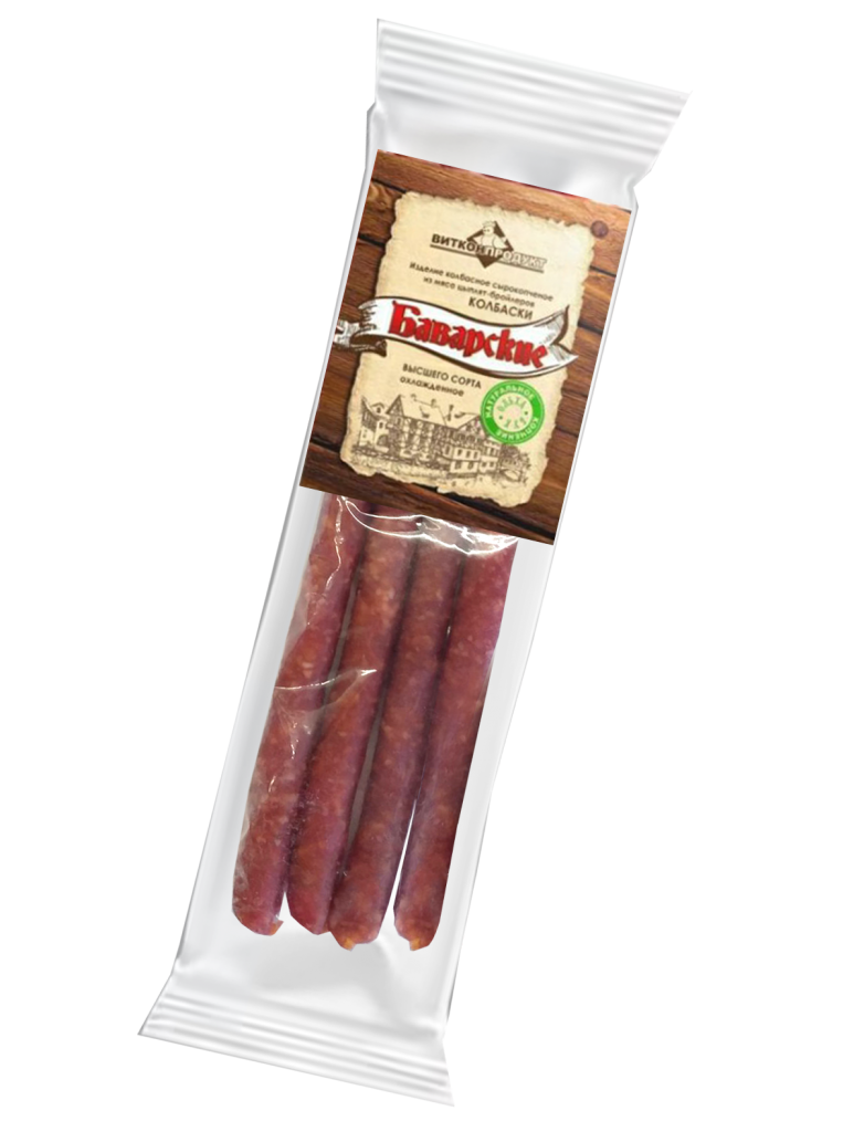 Колбаски сырокопчённые из мяса цыплят-бройлеров "Баварские"
