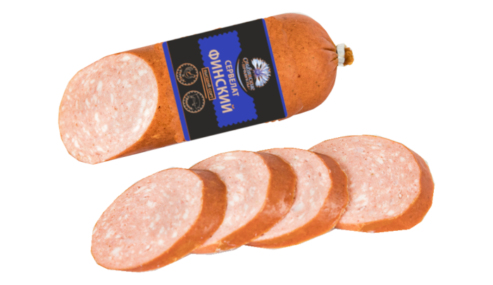 КОЛБАСА ВАРЕНО-КОПЧЕНАЯ “СЕРВЕЛАТ ФИНСКИЙ”