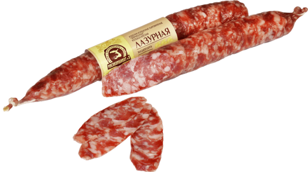 Колбаса фирменная «Лазурная» сырокопчёная высшего сорта (МГС)