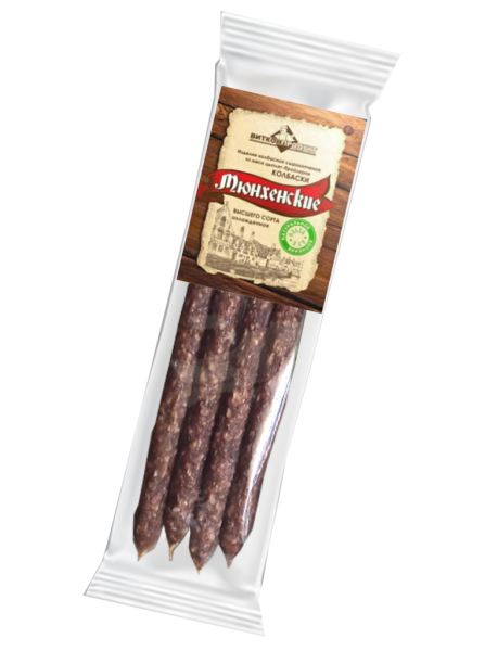 Колбаски сырокопчённые из мяса цыплят-бройлеров "Мюнхенские"